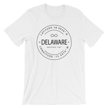 Delaware - Short-Sleeve Unisex T-Shirt - Latitude & Longitude