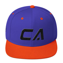 California - Flat Brim Hat - Black Embroidery - CA - Many Hat Color Options Available