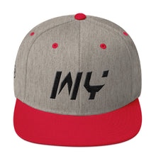 Wyoming - Flat Brim Hat - Black Embroidery - WY - Many Hat Color Options Available