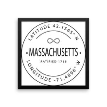 Massachusetts - Framed Print - Latitude & Longitude