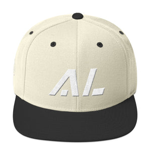 Alabama - Flat Brim Hat - White Embroidery - AL - Many Hat Color Options Available