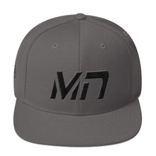 Minnesota - Flat Brim Hat - Black Embroidery - MN - Many Hat Color Options Available