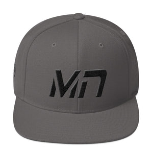 Minnesota - Flat Brim Hat - Black Embroidery - MN - Many Hat Color Options Available