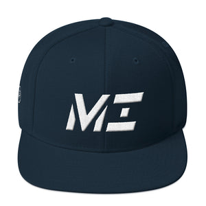 Michigan - Flat Brim Hat - White Embroidery - MI - Many Hat Color Options Available