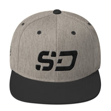 South Dakota - Flat Brim Hat - Black Embroidery - SD - Many Hat Color Options Available