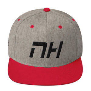 New Hampshire - Flat Brim Hat - Black Embroidery - NH - Many Hat Color Options Available