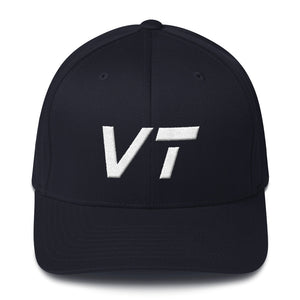 Vermont - Structured Twill Cap - White Embroidery - VT - Many Hat Color Options Available