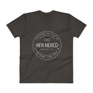 New Mexico - V-Neck T-Shirt - Latitude & Longitude