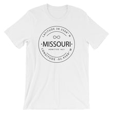 Missouri - Short-Sleeve Unisex T-Shirt - Latitude & Longitude