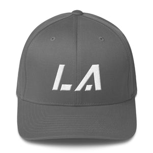 Louisiana - Structured Twill Cap - White Embroidery - LA - Many Hat Color Options Available