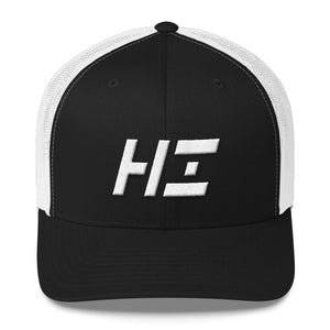 Hawaii - Mesh Back Trucker Cap - White Embroidery - HI - Many Hat Color Options Available