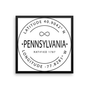 Pennsylvania - Framed Print - Latitude & Longitude
