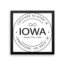 Iowa - Framed Print - Latitude & Longitude