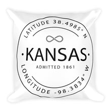 Kansas - Throw Pillow - Latitude & Longitude