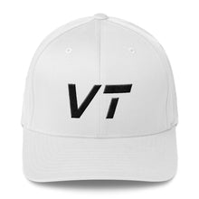 Vermont - Structured Twill Cap - Black Embroidery - VT - Many Hat Color Options Available