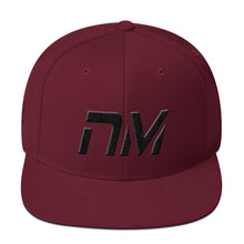 New Mexico - Flat Brim Hat - Black Embroidery - NM - Many Hat Color Options Available