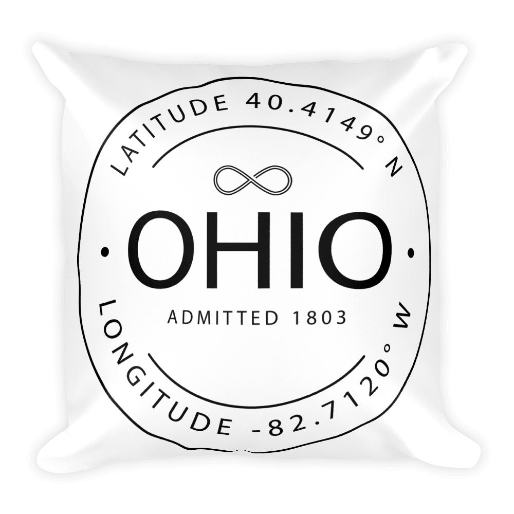 Ohio - Throw Pillow - Latitude & Longitude