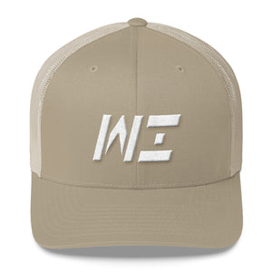 Wisconsin - Mesh Back Trucker Cap - White Embroidery - WI - Many Hat Color Options Available