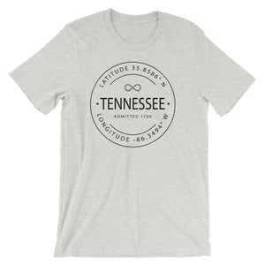 Tennessee - Short-Sleeve Unisex T-Shirt - Latitude & Longitude