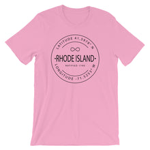 Rhode Island - Short-Sleeve Unisex T-Shirt - Latitude & Longitude