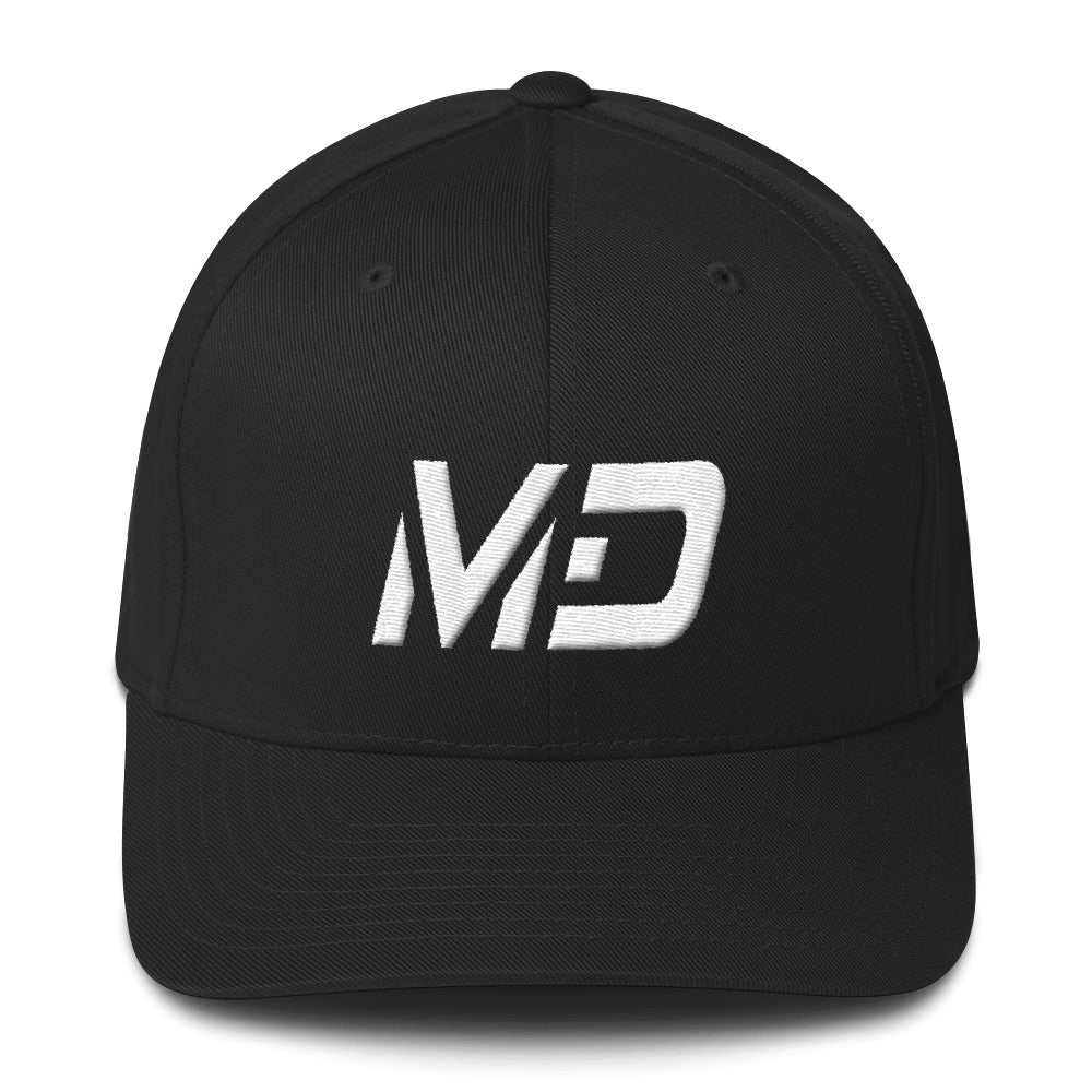 Maryland - Structured Twill Cap - White Embroidery - MD - Many Hat Color Options Available