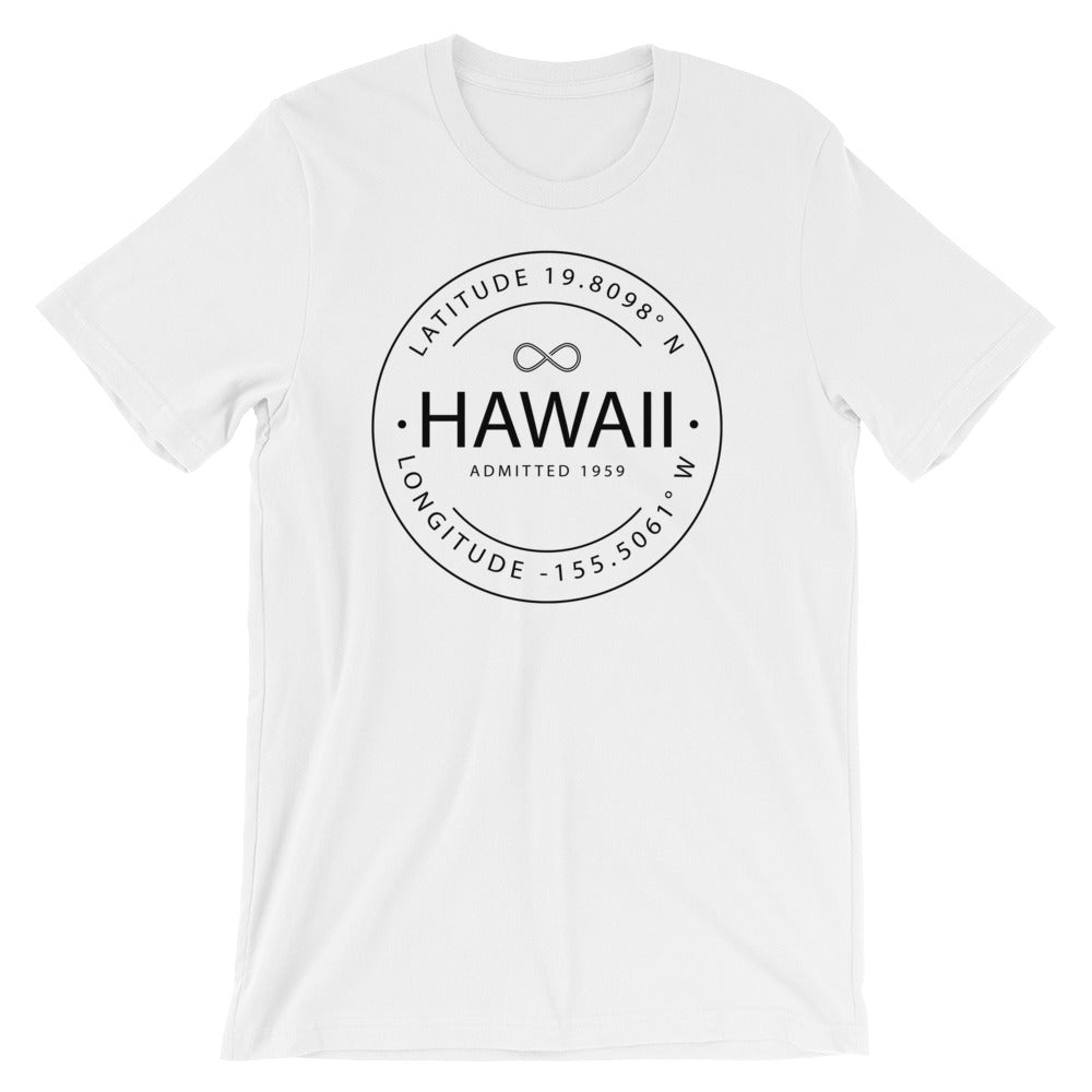 Hawaii - Short-Sleeve Unisex T-Shirt - Latitude & Longitude