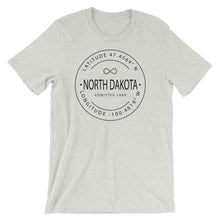 North Dakota - Short-Sleeve Unisex T-Shirt - Latitude & Longitude