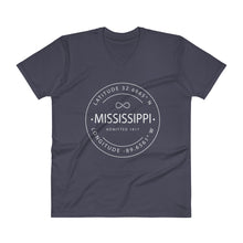 Mississippi - V-Neck T-Shirt - Latitude & Longitude
