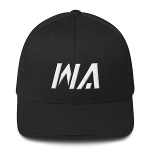 Washington - Structured Twill Cap - White Embroidery - WA - Many Hat Color Options Available