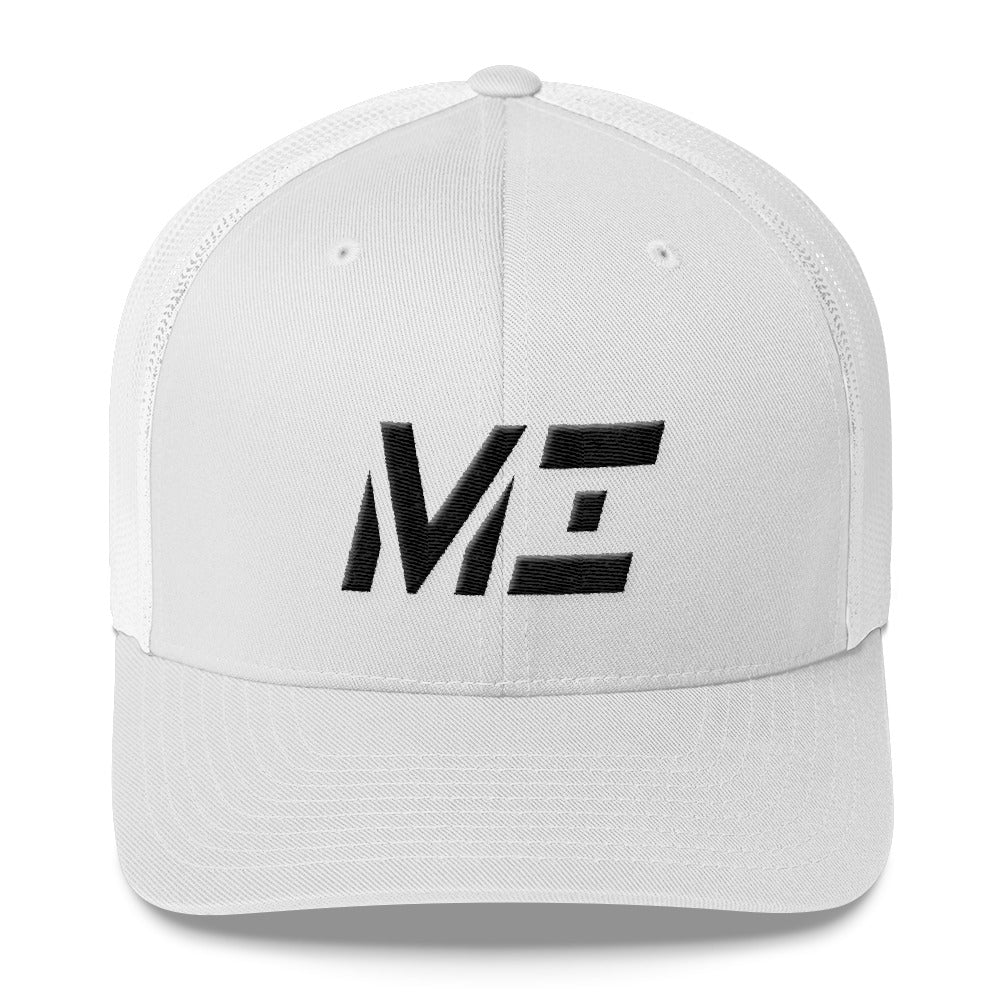 Michigan - Mesh Back Trucker Cap - Black Embroidery - MI - Many Hat Color Options Available