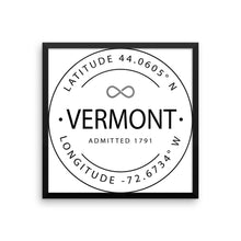 Vermont - Framed Print - Latitude & Longitude
