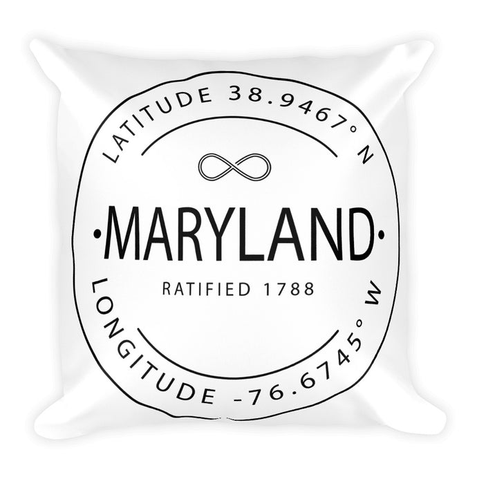 Maryland - Throw Pillow - Latitude & Longitude