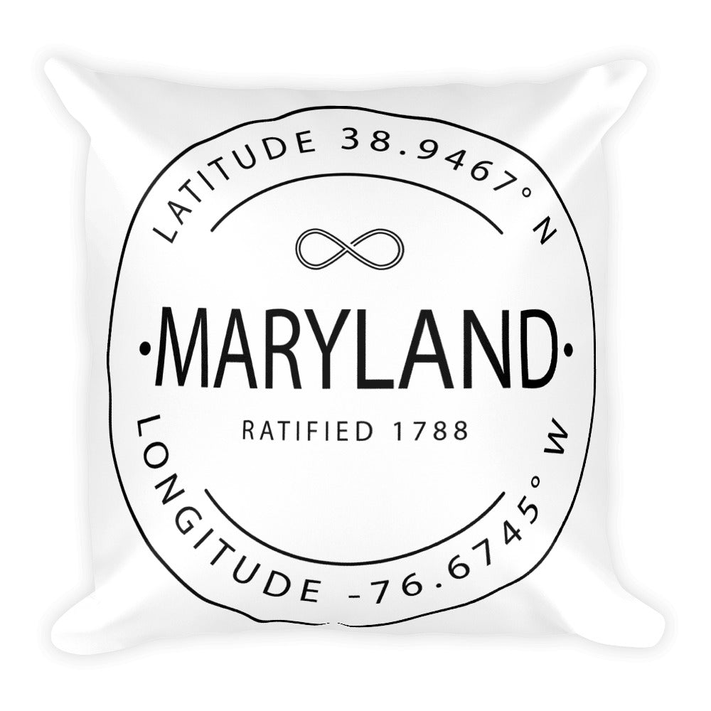 Maryland - Throw Pillow - Latitude & Longitude