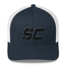 South Carolina - Mesh Back Trucker Cap - Black Embroidery - SC - Many Hat Color Options Available