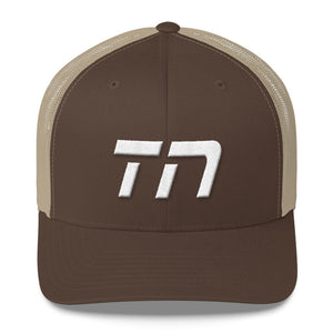 Tennessee - Mesh Back Trucker Cap - White Embroidery - TN - Many Hat Color Options Available
