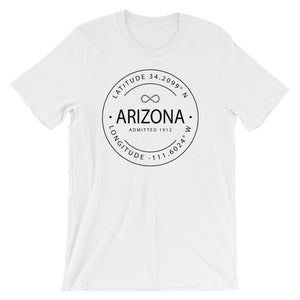 Arizona - Short-Sleeve Unisex T-Shirt - Latitude & Longitude