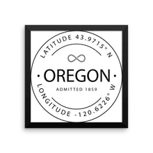 Oregon - Framed Print - Latitude & Longitude