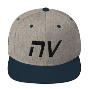Nevada - Flat Brim Hat - Black Embroidery - NV - Many Hat Color Options Available