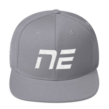 Nebraska - Flat Brim Hat - White Embroidery - NE - Many Hat Color Options Available