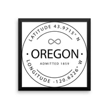 Oregon - Framed Print - Latitude & Longitude