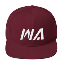 Washington - Flat Brim Hat - White Embroidery - WA - Many Hat Color Options Available