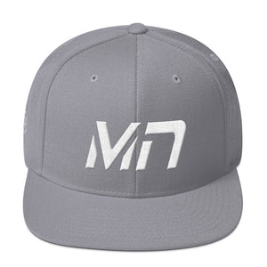 Minnesota - Flat Brim Hat - White Embroidery - MN - Many Hat Color Options Available