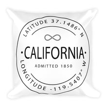 California - Throw Pillow - Latitude & Longitude