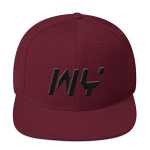 Wyoming - Flat Brim Hat - Black Embroidery - WY - Many Hat Color Options Available