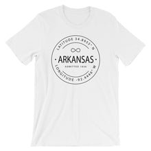 Arkansas - Short-Sleeve Unisex T-Shirt - Latitude & Longitude