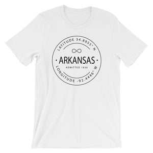 Arkansas - Short-Sleeve Unisex T-Shirt - Latitude & Longitude