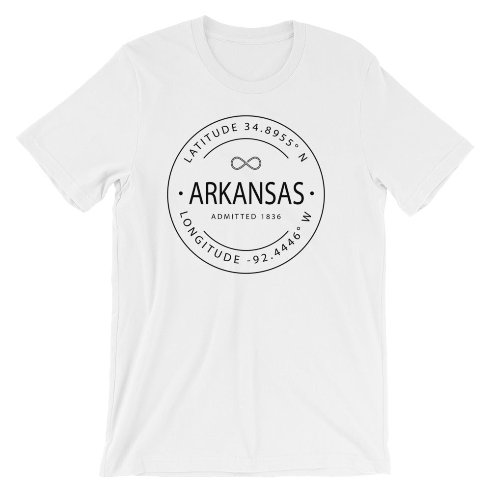 Arkansas - Short-Sleeve Unisex T-Shirt - Latitude & Longitude