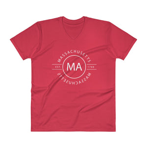 Massachusetts - V-Neck T-Shirt - Reflections