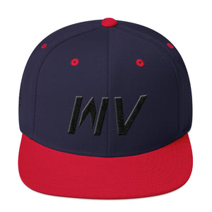 West Virginia - Flat Brim Hat - Black Embroidery - WV - Many Hat Color Options Available
