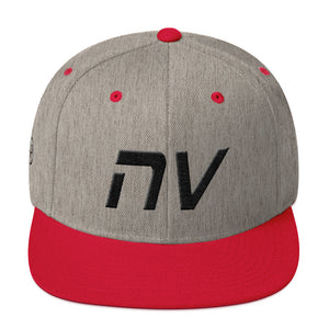 Nevada - Flat Brim Hat - Black Embroidery - NV - Many Hat Color Options Available